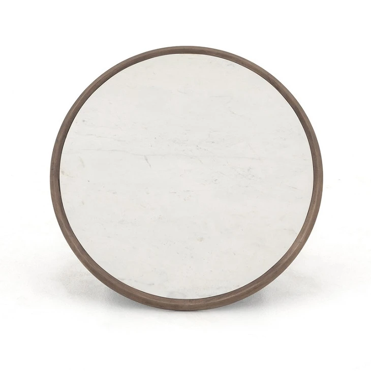 Faux White Marble Round Coffee Table