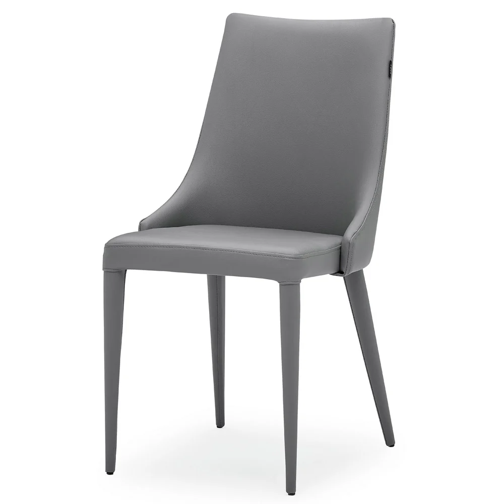 Italian Grey Leather Chair
